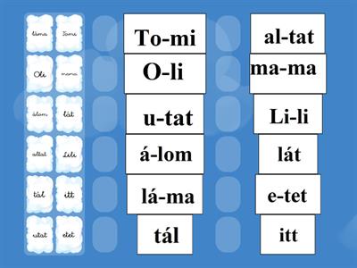 Írott-nyomtatott szavak egyeztetése (Apáczai á betűig)