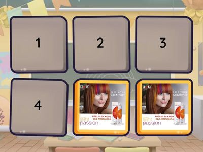 Слике врста боја за косу- игра меморије