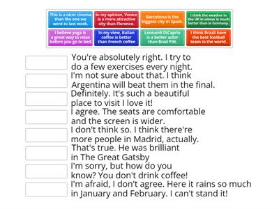agreeing and disagreeing practice