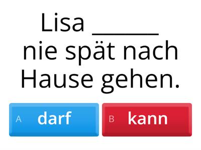 Modalverben A1 Präsens