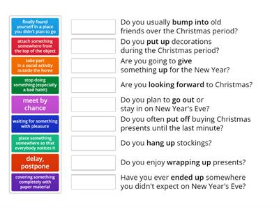 Christmas / New Year Phrasal Verbs