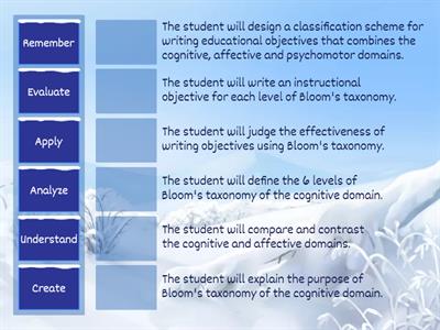 Bloom's Taxonomy Match Up