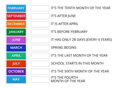 MONTHS OF THE YEAR