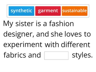 Sustainable fashion: Key Words