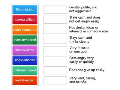 ACPB-AD05-COMPOUND AJECTIVES (match to meaning)