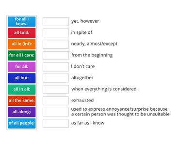 idioms and fixed phrases Cpe use of  English unit 1