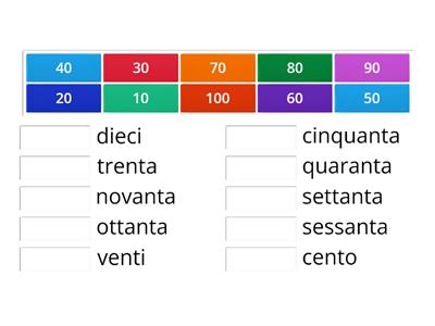 Numeri 10-100 (decine) 