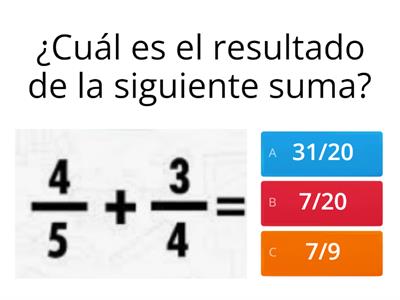 SUMAS Y RESTAS DE FRACCIONES CON DISTINTO DENOMINADOR