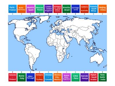 Label cities around the world.