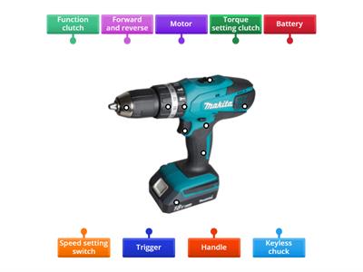 Cordless battery drill - Parts diagram