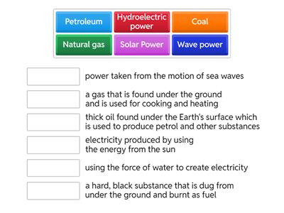Energy sources