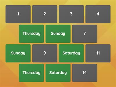 Days of the Week Matching