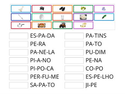 ASSOCIE OS DESENHOS AO SEU NOME COM AS SÍLABAS SEPARADAS