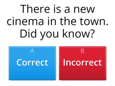 A1. Grammar: There is/are 