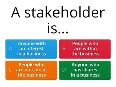 Stakeholders quiz