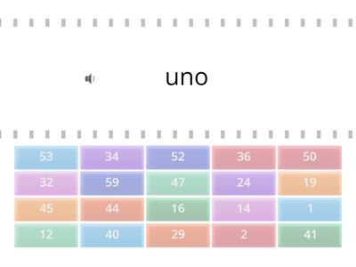 Numbers in Spanish  - Random 1-60