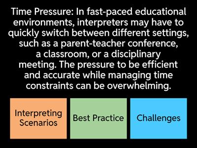 Quiz Educational Settings for Interpreters