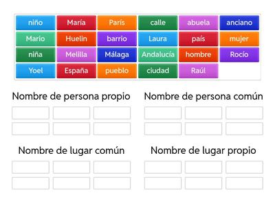 Nombres comunes y propios