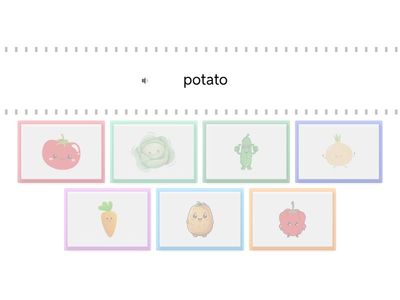 Vegetables1: potato tomato pepper carrot cucumber onion cabbage