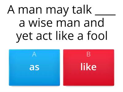  as vs like Quiz