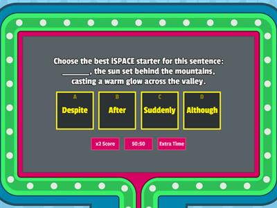 iSPACE Sentence Starters