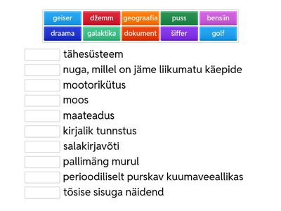 Võõrsõnad 4. klass