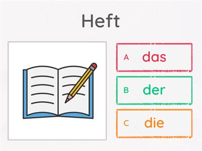 PLC A1.1 L9 der, das, die Schulsachen