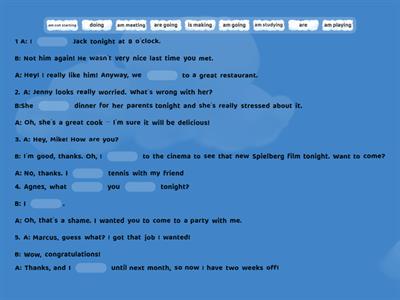 6B. Present continuous for future arrangements
