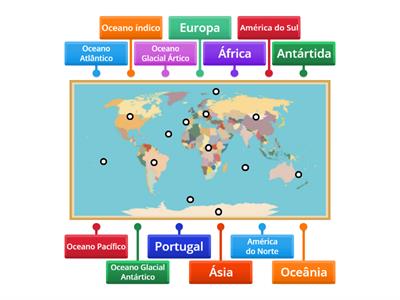 Os continentes e os oceanos da Terra