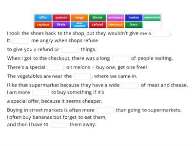 On shopping - Vocabulary