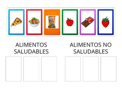 ALIMENTOS SALUDABLES Y NO SALUDABLES