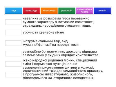 Музичні терміни муз літ 5 клас