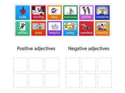 Group Sort - Adjectives (Positive / Negative)