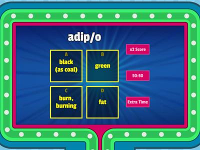 Integumentary System Mormpheme Gameshow