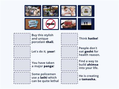 Match the sentences with illustrations