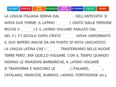 LE ORIGINI DELLA LINGUA ITALIANA