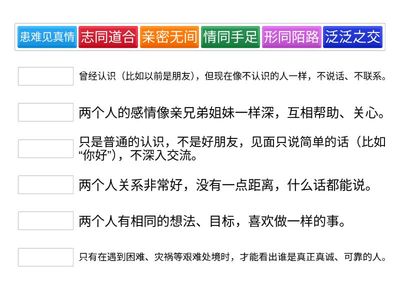 《友情》四字词语&俗语