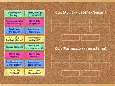 Ability/Permission  - can