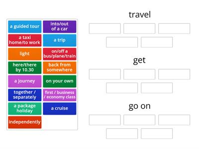 Phrases with travel, get and go on (F2F, 3B)