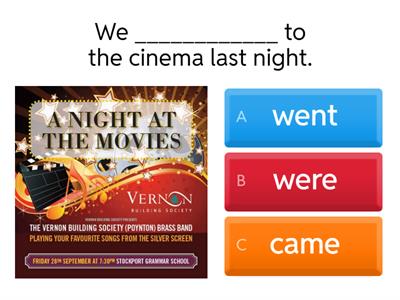 Past S. affirmative, negative and interrogative.