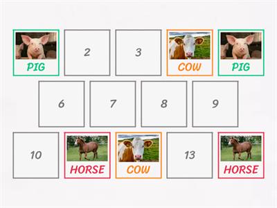 FARM ANIMALS MEMORY GAME