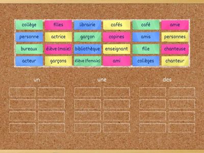 Indefinite Articles Sort