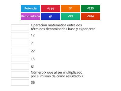 POTENCIA Y RAIZ CUADRADA 2.0