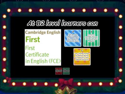 B2 Can do Statement for Speaking Exam