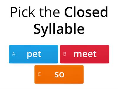 Closed Syllables