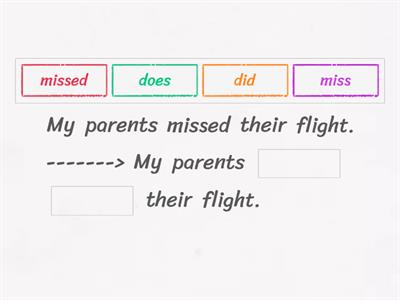 Emphasize using DO, DOES and DID.