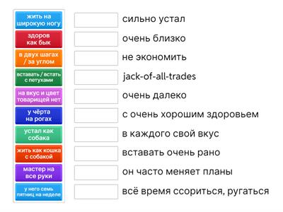 Фразеология В1.1 - повторение