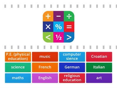 NBB4 School subjects