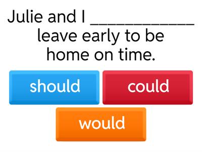 Should, Would, Could