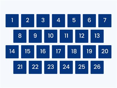 alphabet & numbers 1-26